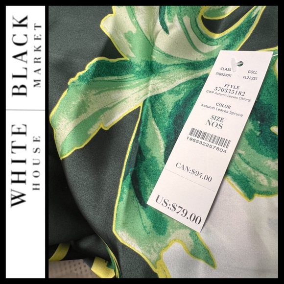 🔥SALE🔥NWT WHBM Silky Autumn Leaves Scarf - Picture 5 of 5